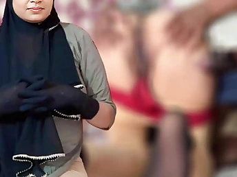 My stepsister's Muslim roommate Sonu moans as Hunter pounds the brush from behind