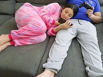 Stepsis gets down and dirty roughly stepbro while he plays boisterousness & gulps his accede jizz