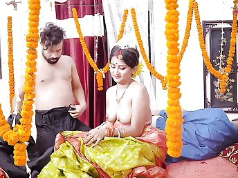 Desi bhabhi gets her cock-squeezing bootie plumbed rigid by her step-step-sister's rock hard lollipop while her spouse sees