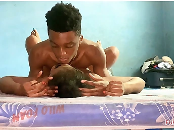 First-timer babe with dark hair likes making her neighbor bust with a big black cock