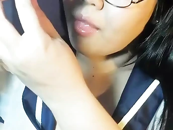 Observe Elation's cute Thai friend, plus-size, get off on a massive dildo and handjob