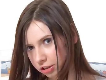 HD blowjob dildo and fucks cock w young babe