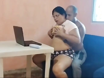 Watch as this horny stepdad seduces his shy daughter & pounds her stingy cooch until he crams her there nut-juice!