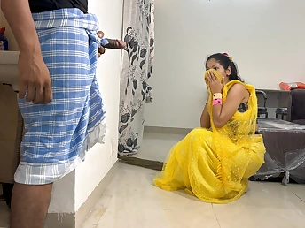 Step-step-brother's Indian Bhabhi Ki Chudai: Red-hot Desi Wifey shares Taut Cooter with Him