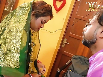 Await this Indian teen Bhabhi desi handle the brush lover's hard cock like a pro!