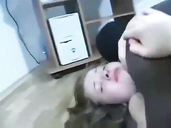 Witness this killer dame swallow down every inch of that dark stud's spear
