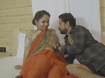 Desi Aunty and her stepson headway impenetrable depths on the top of each other in this Indian hard-core movie