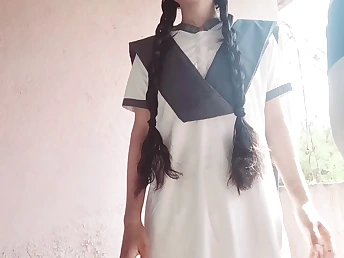 Desi school girl with big tits gets will not hear of ass fragmentary with an increment of pussy drilled encircling hardcore action