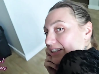 Step-daughter-in-law Amy and step-daddy Stephen have a torrid smartphone coition with creampie