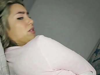 Step-mother and I share sofa with big-titted step-mother Misty Meaner & Sgt Miles