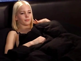 Red-hot blonde pussy rides dick and masturbates