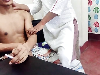 Hot Desi Wifey gets wild with her spouse's boss certain point 1 of a ballpark sex threesome