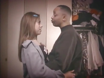 XXX babe gets her pussy stretched by a massive black dong