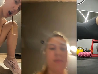 Ukrainian amateur sweeping masturbates in the gym & squirts like a spunk