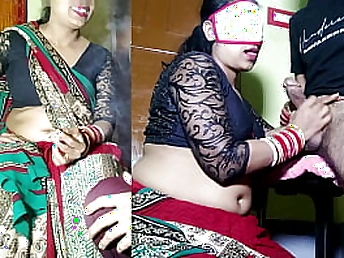 Sonika Sakar and Pritam Vis incline downwards and filthy with Makaan Malkin helter-skelter Hindi porno