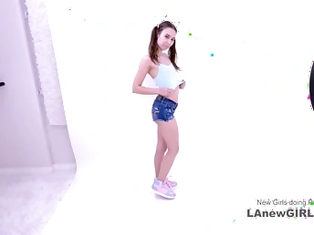 Tiny Supah-pulverizing-scorching Model Dark Haired Fellates Cock gets a stiff honeypot pound during Casting Audition