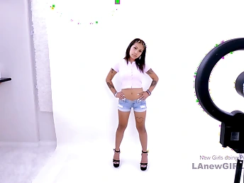 Chinese Teen Model pussyfucked hard by yam-sized man sausage